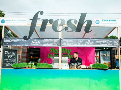 Оформление торговой точки кафе Fresh